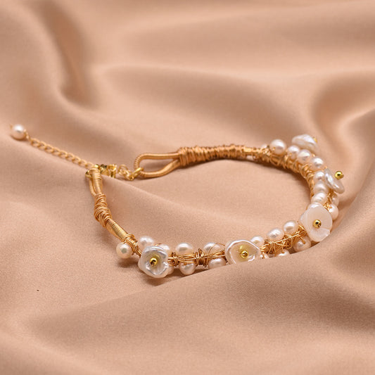 Bracelet en perles naturelles, bracelet vintage de style coréen, bracelet simple et luxueux pour femmes, accessoires de mode
