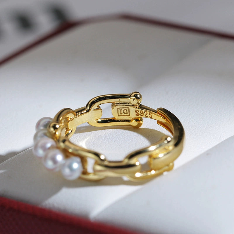 Bijouterie SuMang, bague en perles d'eau douce naturelles S925 de 3 à 3,5 mm, style multi-perles, personnalisable