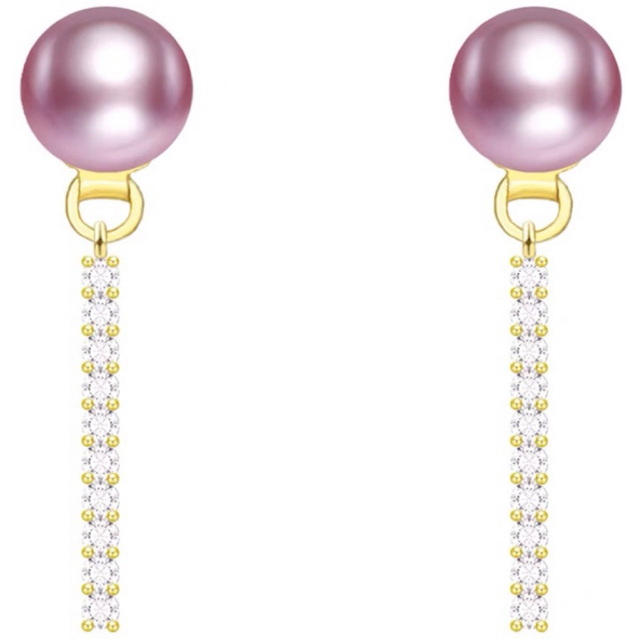 Boucles d'oreilles en perles d'eau douce violettes naturelles, élégantes et polyvalentes, simples et sucrées, en argent 925