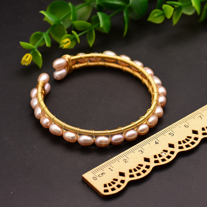 Bracelet en perles naturelles, bracelet vintage de style coréen, bracelet simple et luxueux pour femmes, accessoires de mode