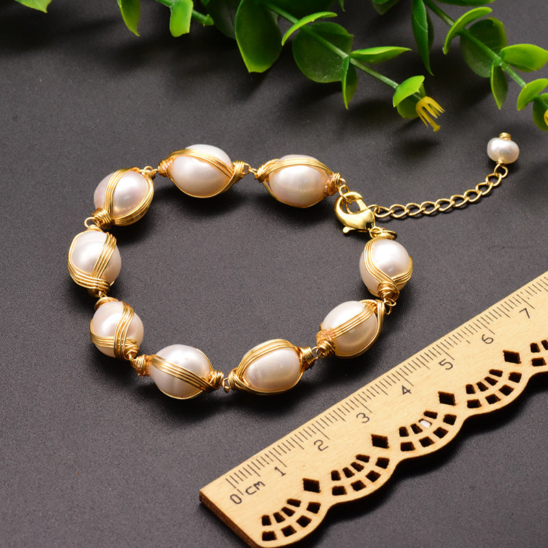Bracelet en perles avec un design vintage européen et américain, bracelet enroulé de haute qualité
