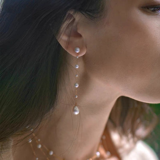 Nouvelle paire de boucles d'oreilles en perles d'eau douce, clous d'oreilles, étoiles scintillantes, en argent s925 plaqué or 18k, bijoux pour petite amie ou amie.