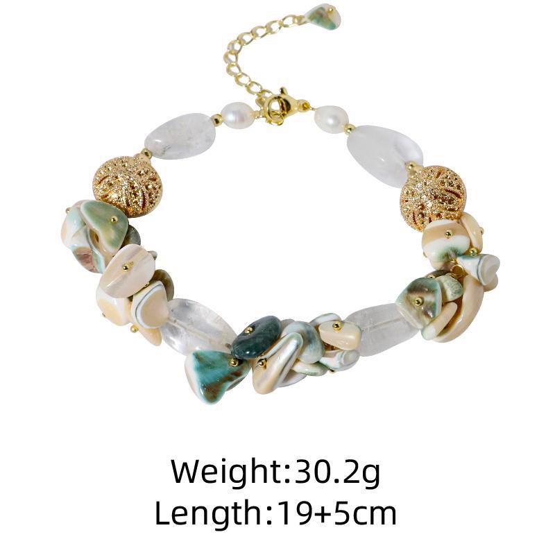 Ensemble de bracelets en coquillage en cristal blanc pour femmes, design de niche de style ins, bracelet élégant et minimaliste, accessoire polyvalent