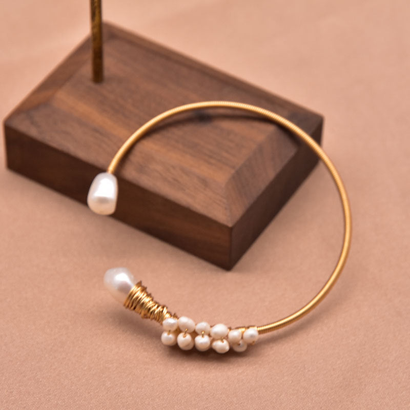 Bracelet en perles naturelles, bracelet vintage de style coréen, bracelet simple et luxueux pour femmes, accessoires de mode
