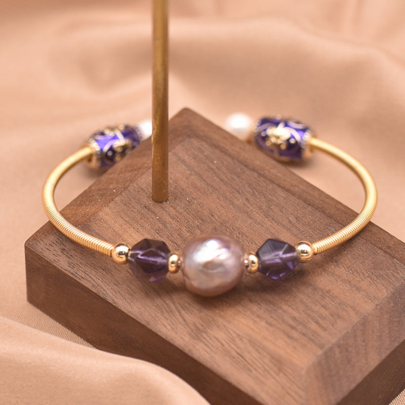 Bracelet en perles naturelles, bracelet vintage de style coréen, bracelet simple et luxueux pour femmes, accessoires de mode