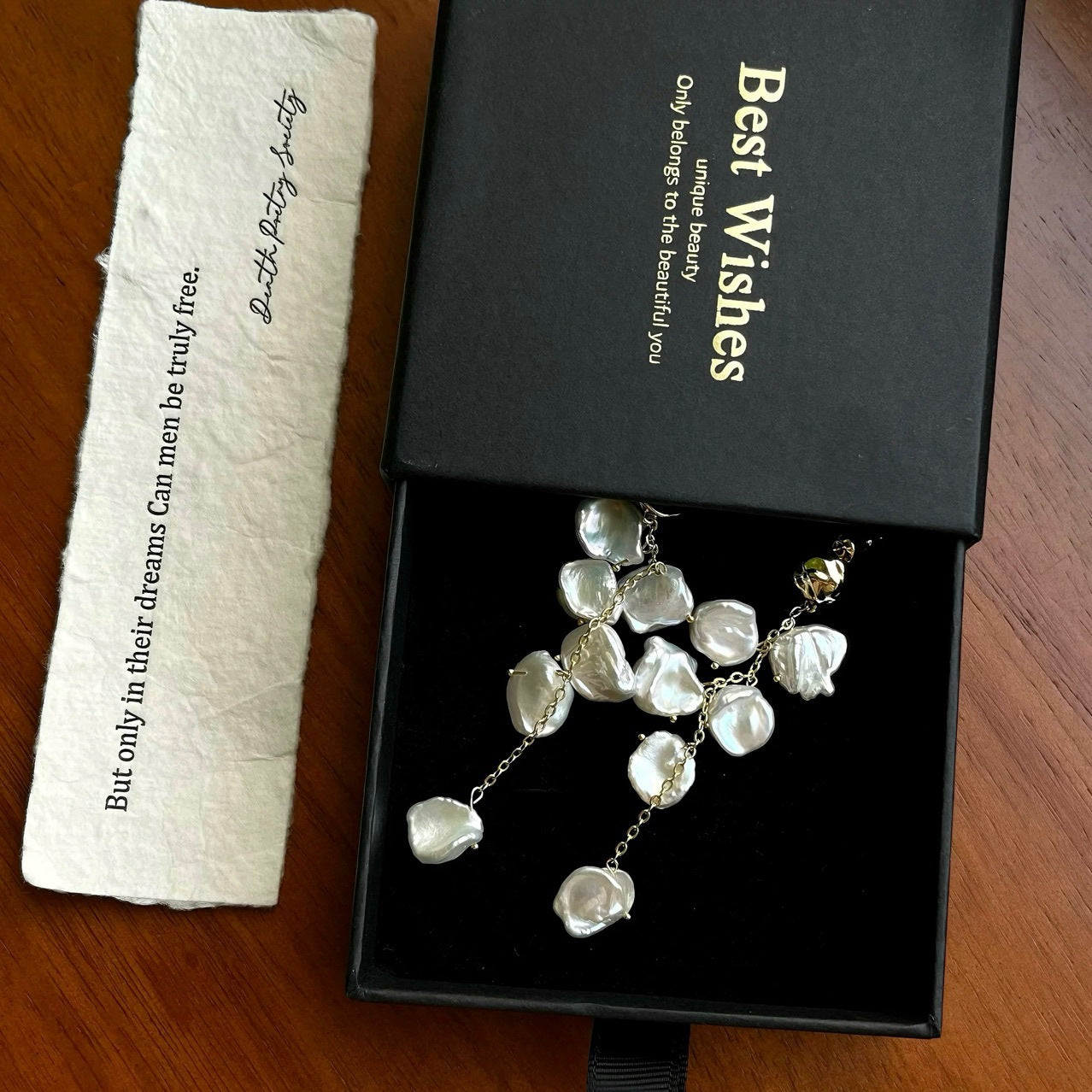 Boucles d'oreilles en perles keshi baroques naturelles irrégulières vintage françaises pour femmes, style floral et personnel