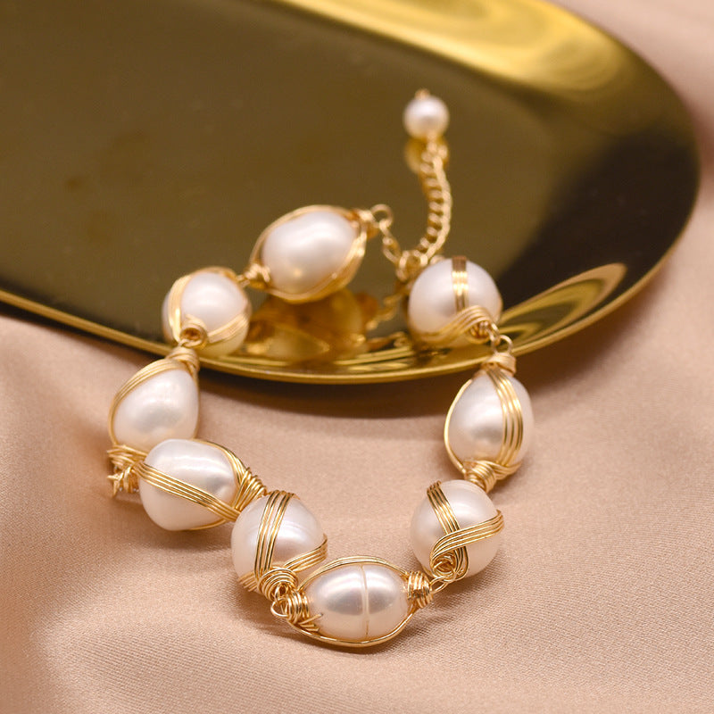 Bracelet en perles avec un design vintage européen et américain, bracelet enroulé de haute qualité