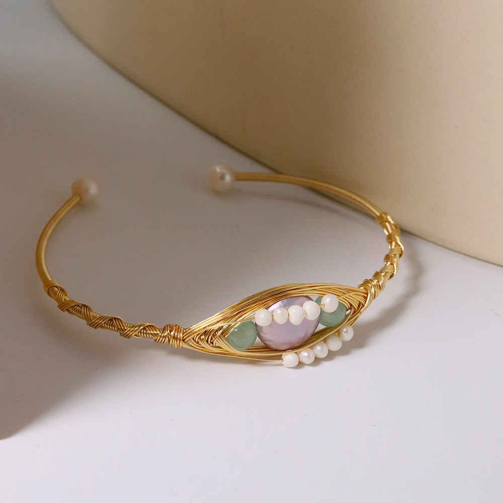 Bracelet en perles naturelles, bracelet vintage de style coréen, bracelet simple et luxueux pour femmes, accessoires de mode