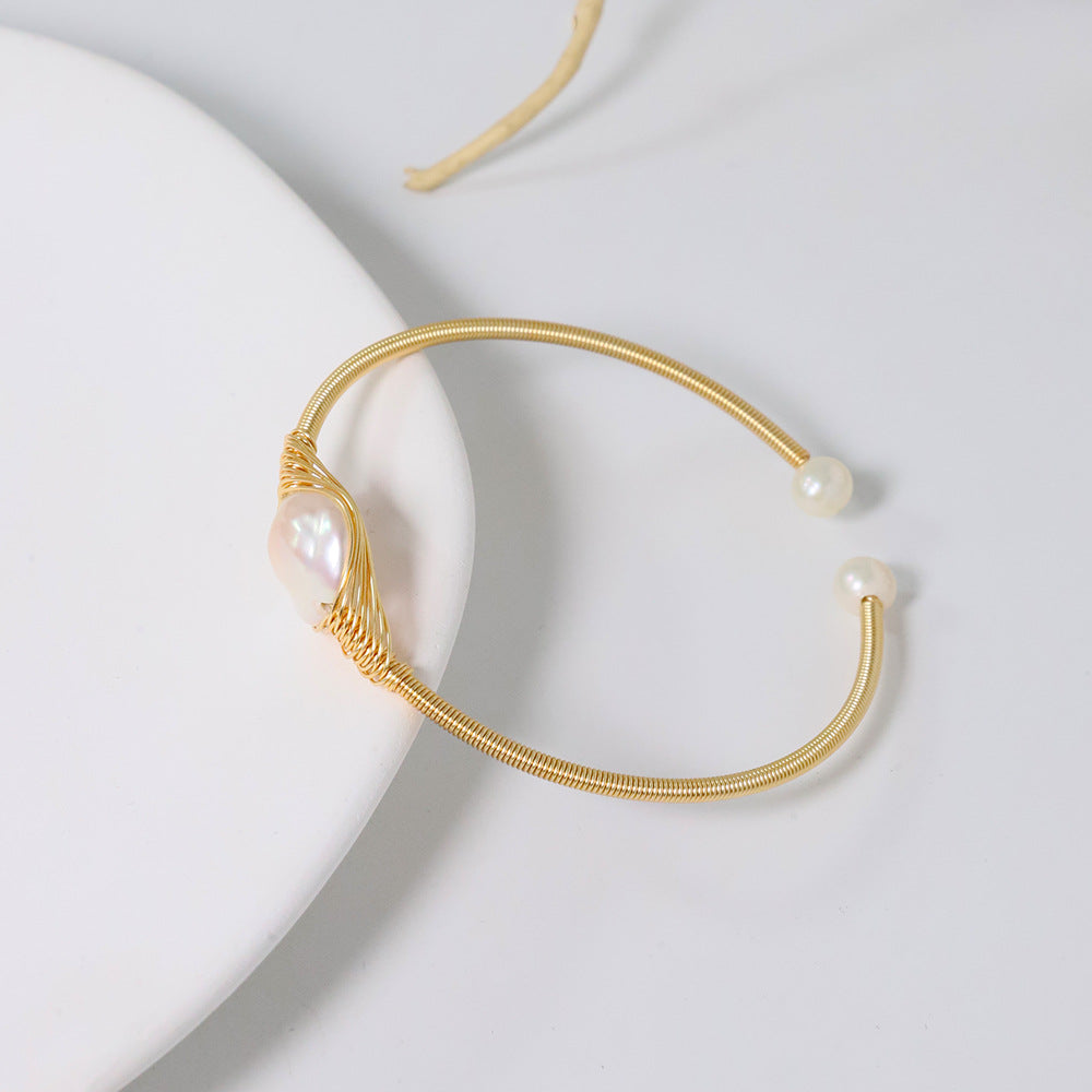 Bracelet en perles naturelles, bracelet vintage de style coréen, bracelet simple et luxueux pour femmes, accessoires de mode