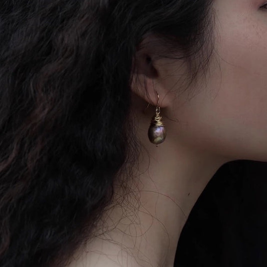 Boucles d'oreilles en perles naturelles baroques de la fille aux perles, crochets d'oreilles, cadeau d'anniversaire, accessoires de mode élégants