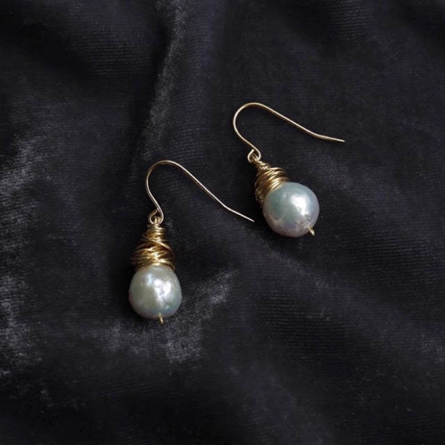Boucles d'oreilles en perles naturelles baroques de la fille aux perles, crochets d'oreilles, cadeau d'anniversaire, accessoires de mode élégants