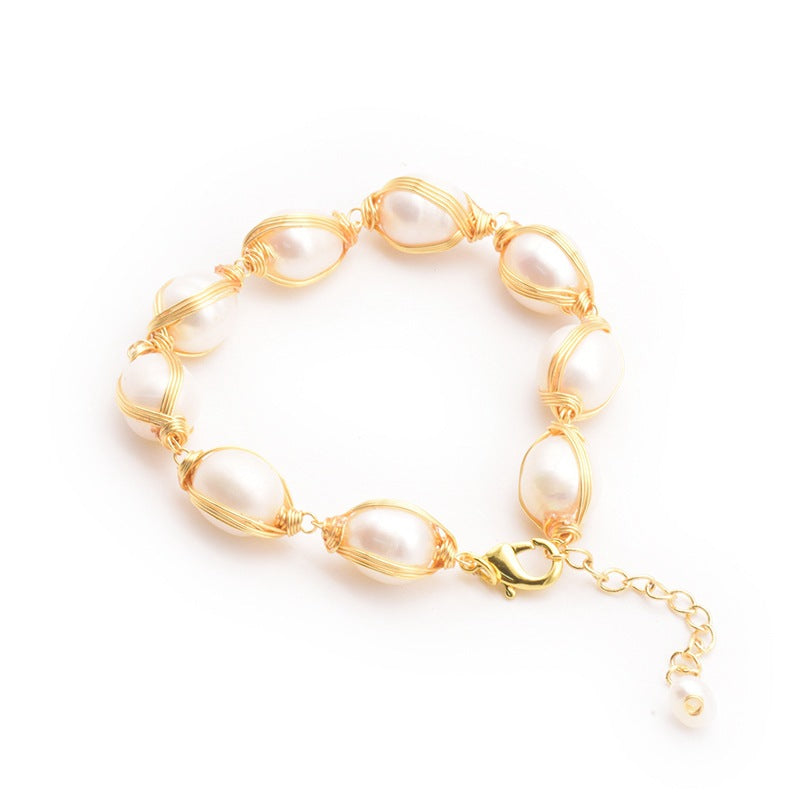 Bracelet en perles avec un design vintage européen et américain, bracelet enroulé de haute qualité
