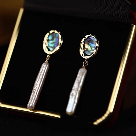 Boucles d'oreilles en perles baroques de forme irrégulière en argent naturel, style vintage français, mode simple et élégante, nouvelle collection pour filles.