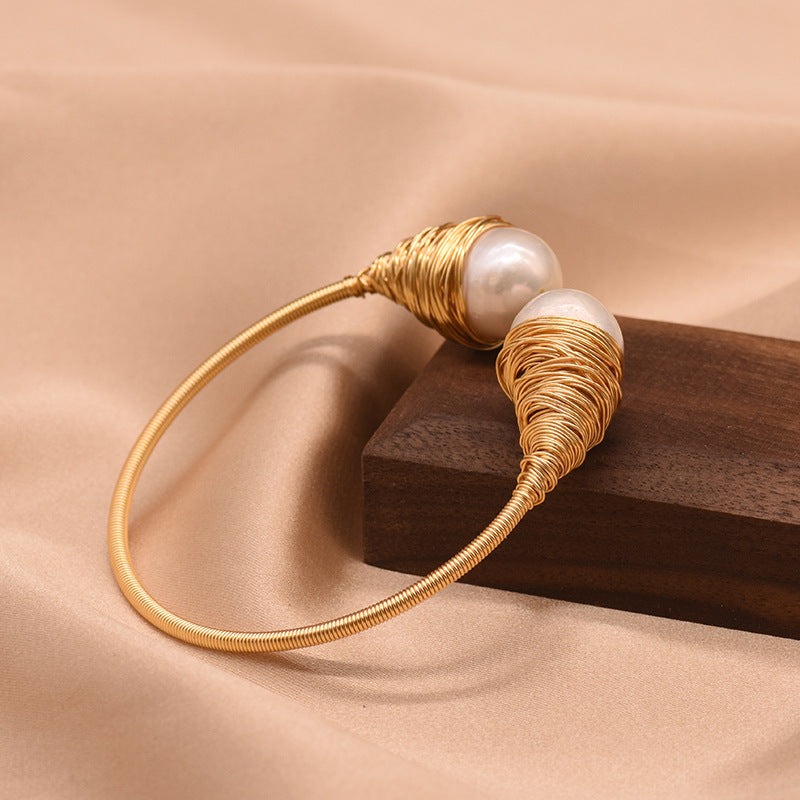 Bracelet en perles naturelles, bracelet vintage de style coréen, bracelet simple et luxueux pour femmes, accessoires de mode