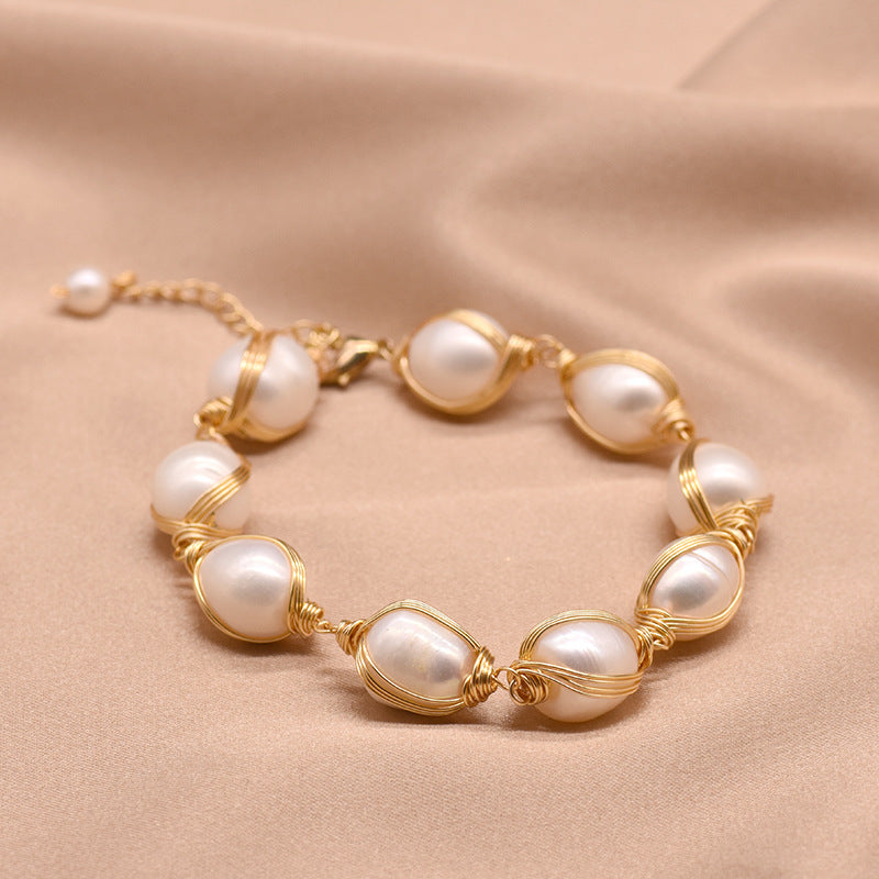 Bracelet en perles avec un design vintage européen et américain, bracelet enroulé de haute qualité