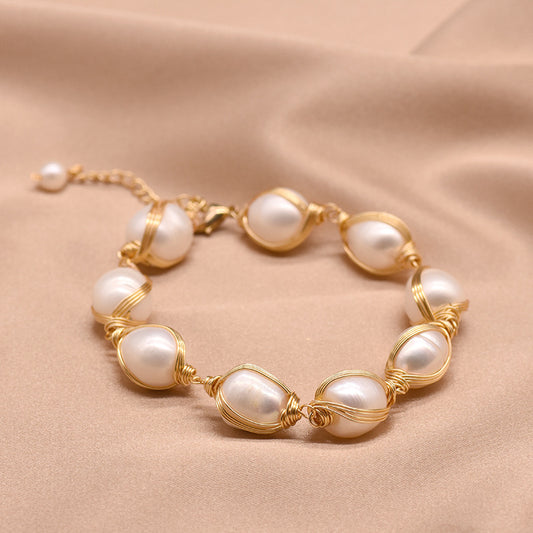 Bracelet en perles avec un design vintage européen et américain, bracelet enroulé de haute qualité