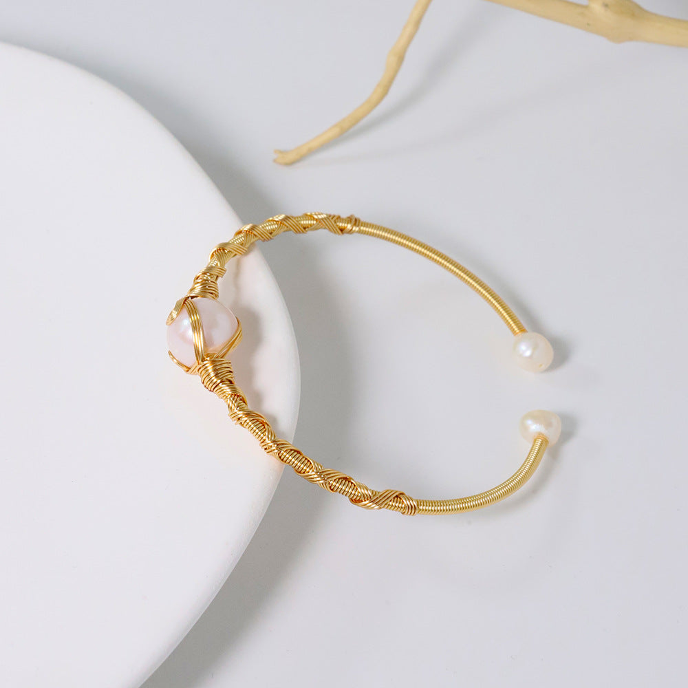 Bracelet en perles naturelles, bracelet vintage de style coréen, bracelet simple et luxueux pour femmes, accessoires de mode
