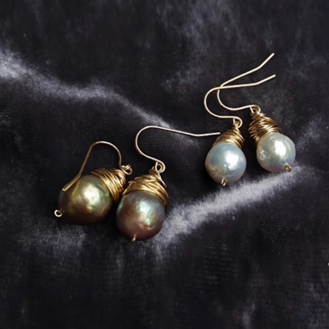 Boucles d'oreilles en perles naturelles baroques de la fille aux perles, crochets d'oreilles, cadeau d'anniversaire, accessoires de mode élégants