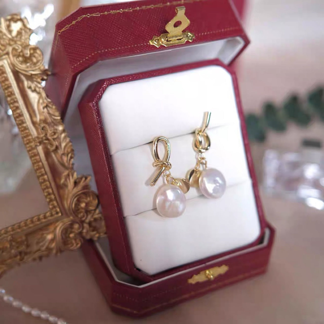 Boucles d'oreilles en perles de culture baroques naturelles, en métal vintage, avec une sensation haut de gamme, accessoires d'oreilles de niche en gros