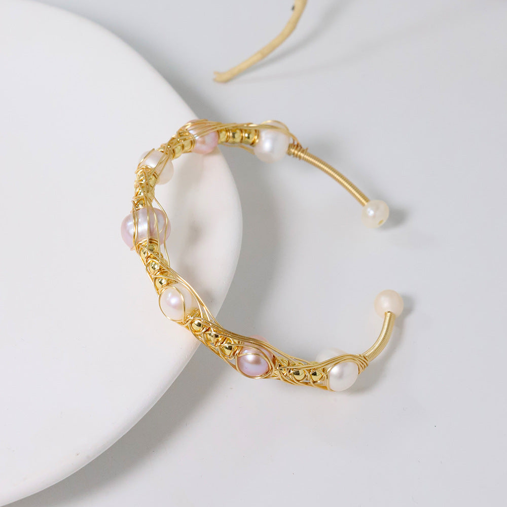 Bracelet en perles naturelles, bracelet vintage de style coréen, bracelet simple et luxueux pour femmes, accessoires de mode