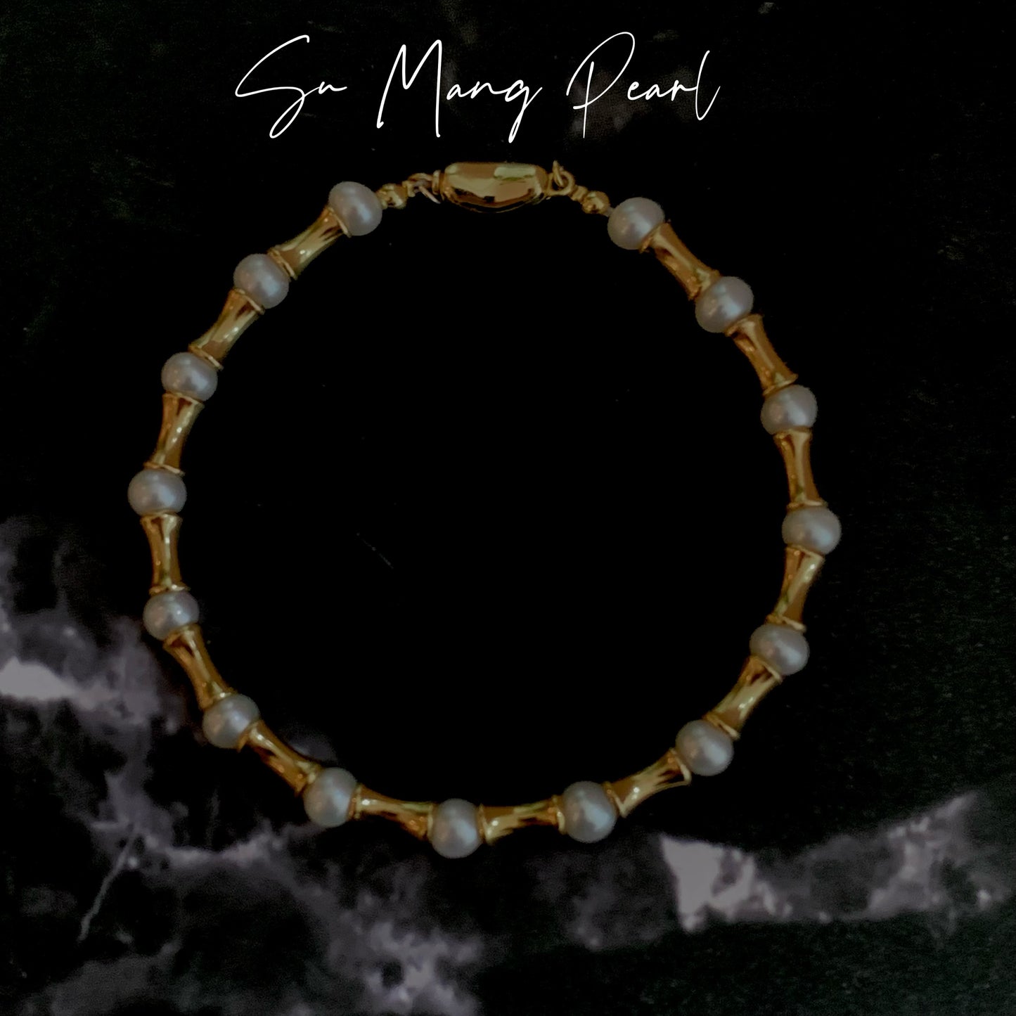 Bracelet « Petite Taille » en perles et nœud de bambou, argent sterling plaqué or 18 carats, accessoire de luxe Niche Design