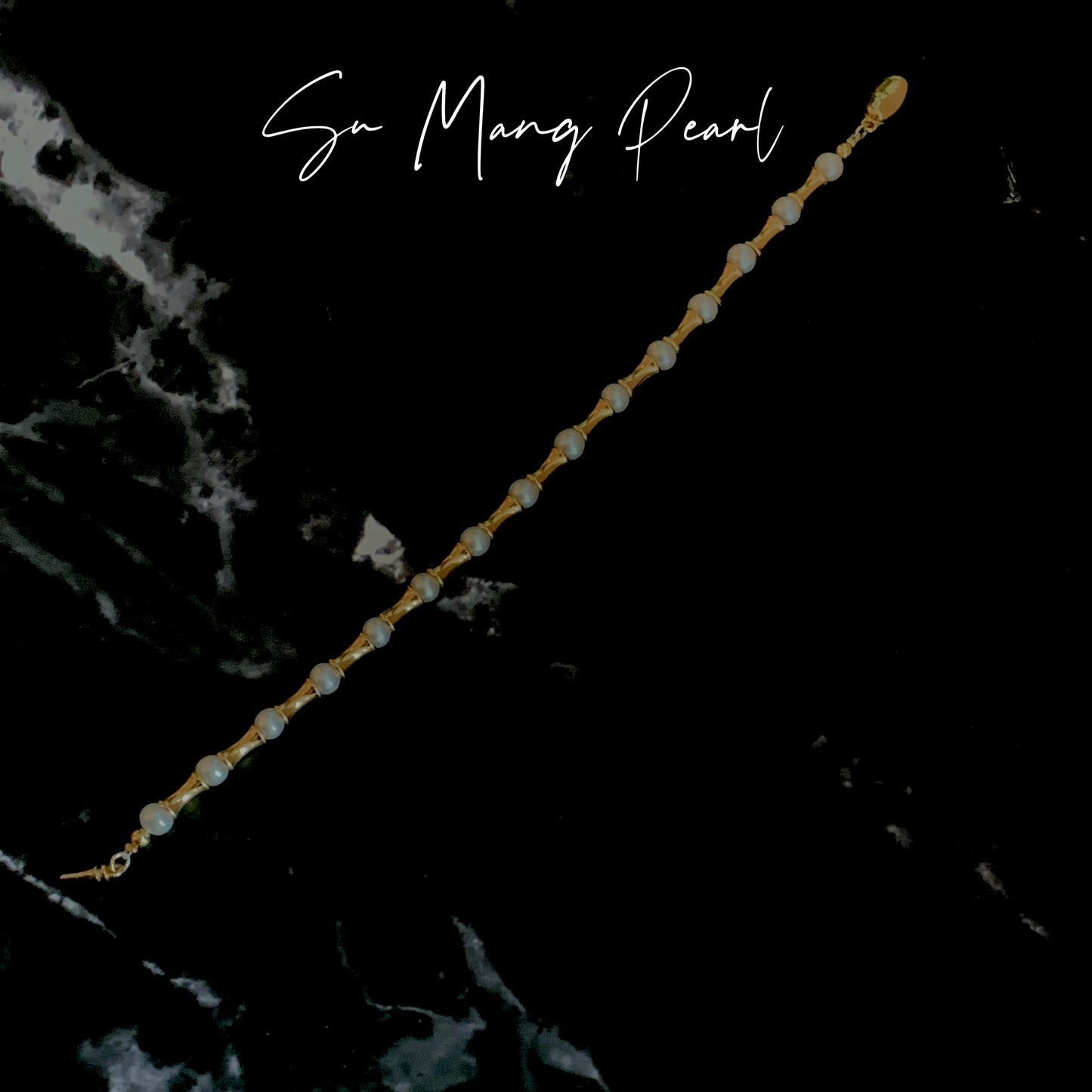 Bracelet « Petite Taille » en perles et nœud de bambou, argent sterling plaqué or 18 carats, accessoire de luxe Niche Design