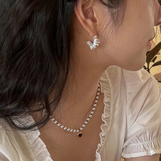 Boucles d'oreilles en perles de culture d'eau douce naturelles, journal des îles, grandes boucles d'oreilles C, modèle 2023, crochets d'oreilles pour femmes, style unique