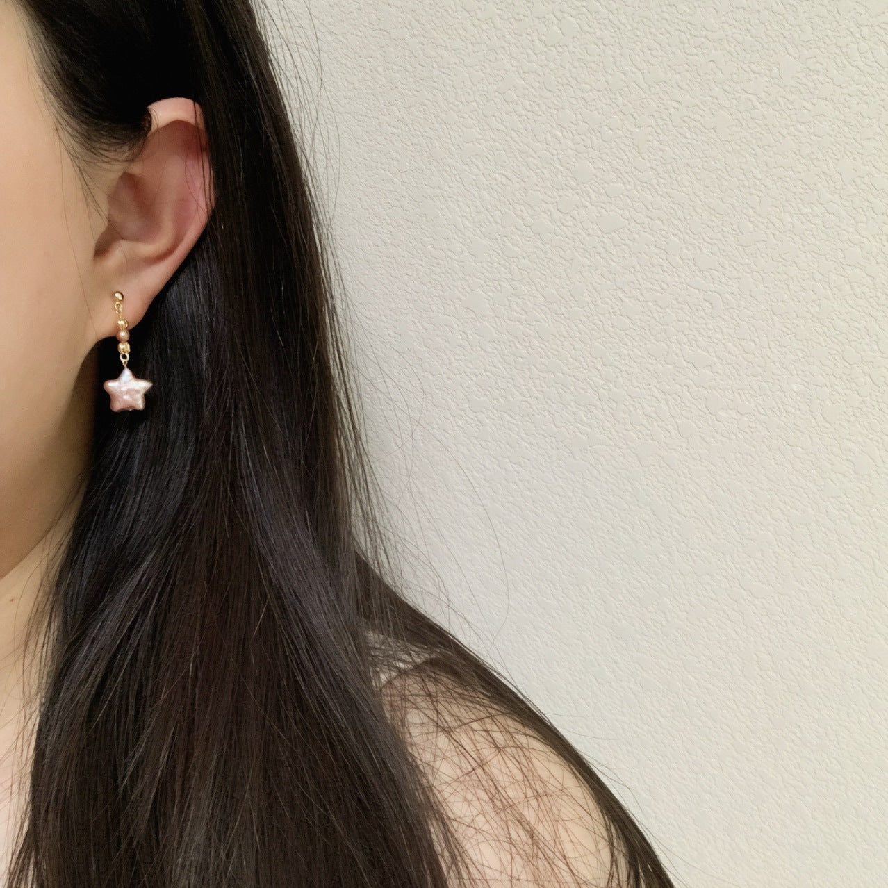 Boucles d'oreilles en perles de baroque étoilé violet naturel sans trou d'oreille, élégantes, avec aiguille en argent S925