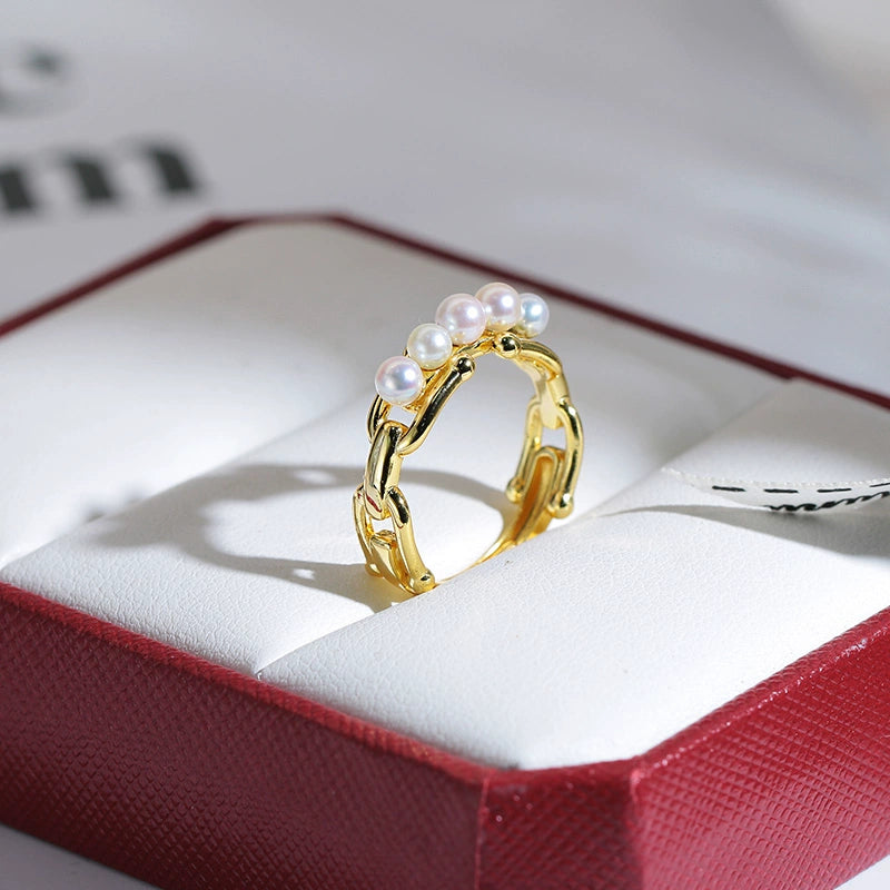 Bijouterie SuMang, bague en perles d'eau douce naturelles S925 de 3 à 3,5 mm, style multi-perles, personnalisable