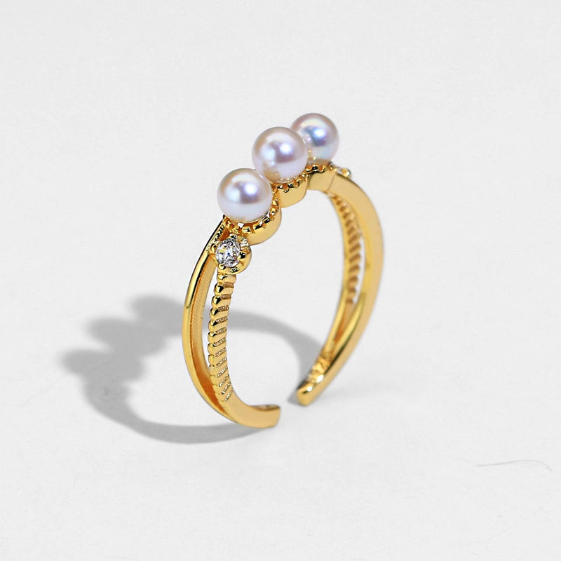 蘇芒珠寶 S925 純銀多珠戒指，鑲嵌 3-4 毫米天然淡水珍珠，享受奢華體驗