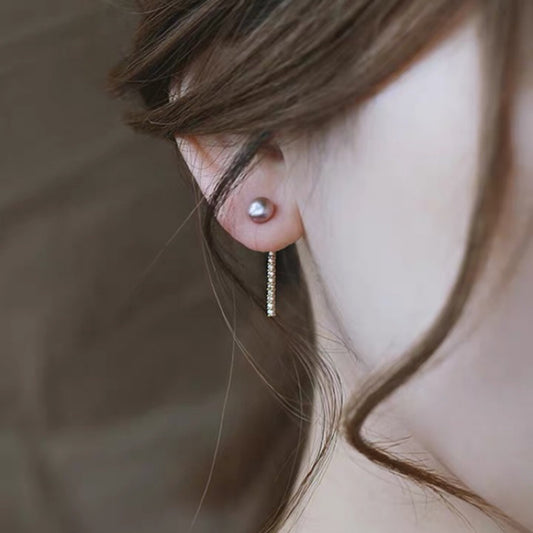Boucles d'oreilles en perles d'eau douce violettes naturelles, élégantes et polyvalentes, simples et sucrées, en argent 925