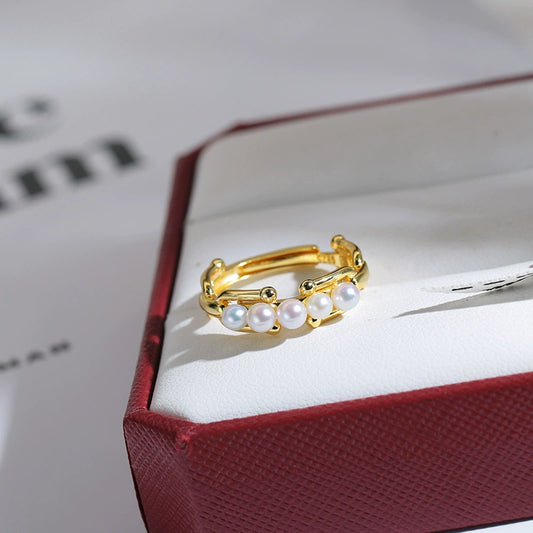 Bijouterie SuMang, bague en perles d'eau douce naturelles S925 de 3 à 3,5 mm, style multi-perles, personnalisable