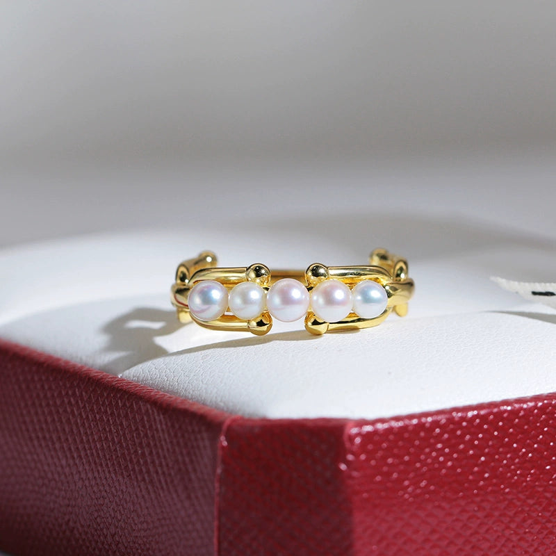 Bijouterie SuMang, bague en perles d'eau douce naturelles S925 de 3 à 3,5 mm, style multi-perles, personnalisable